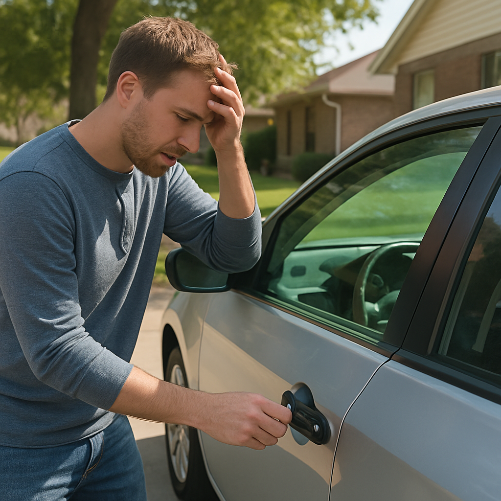 Person locked out of vehicle.