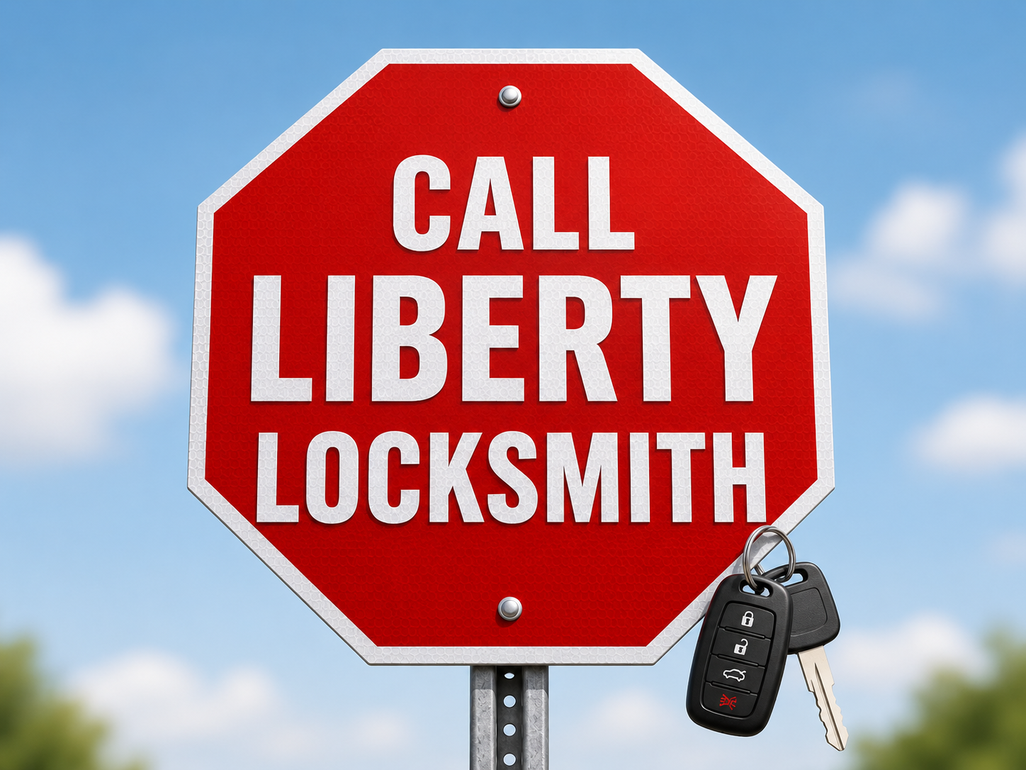 Your sign to call Liberty Locksmith