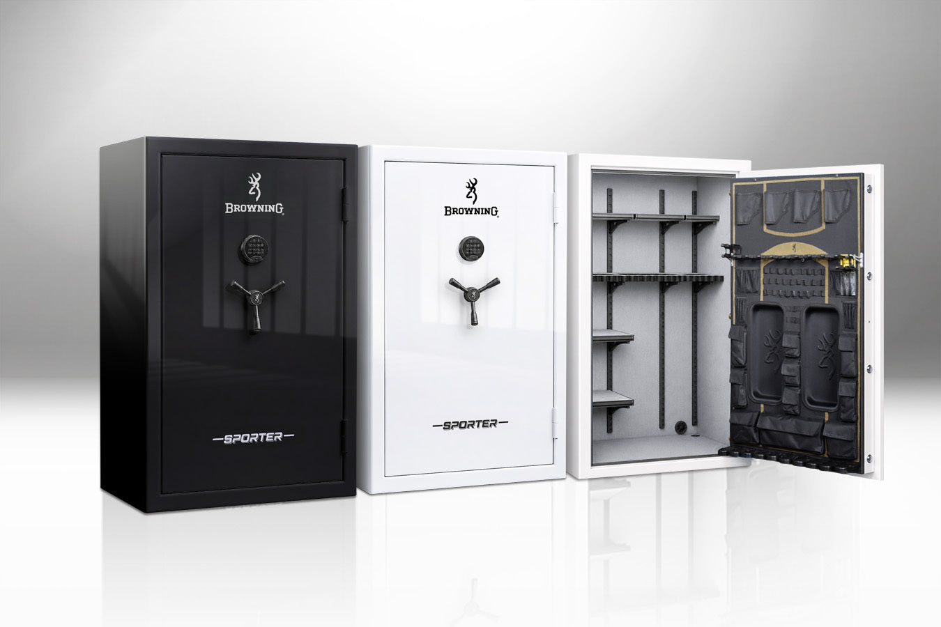 Sporter 42 DLX black and white finishes with open interior